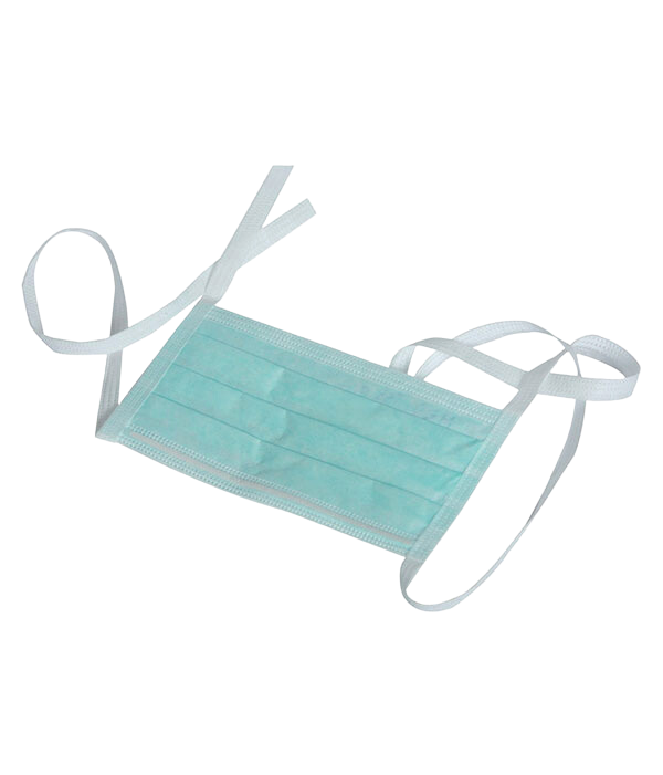 FACE MASK WITH TIE ON – GREEN 3 PLY.