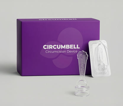 Circumbell circumcision device packaging on a gray background