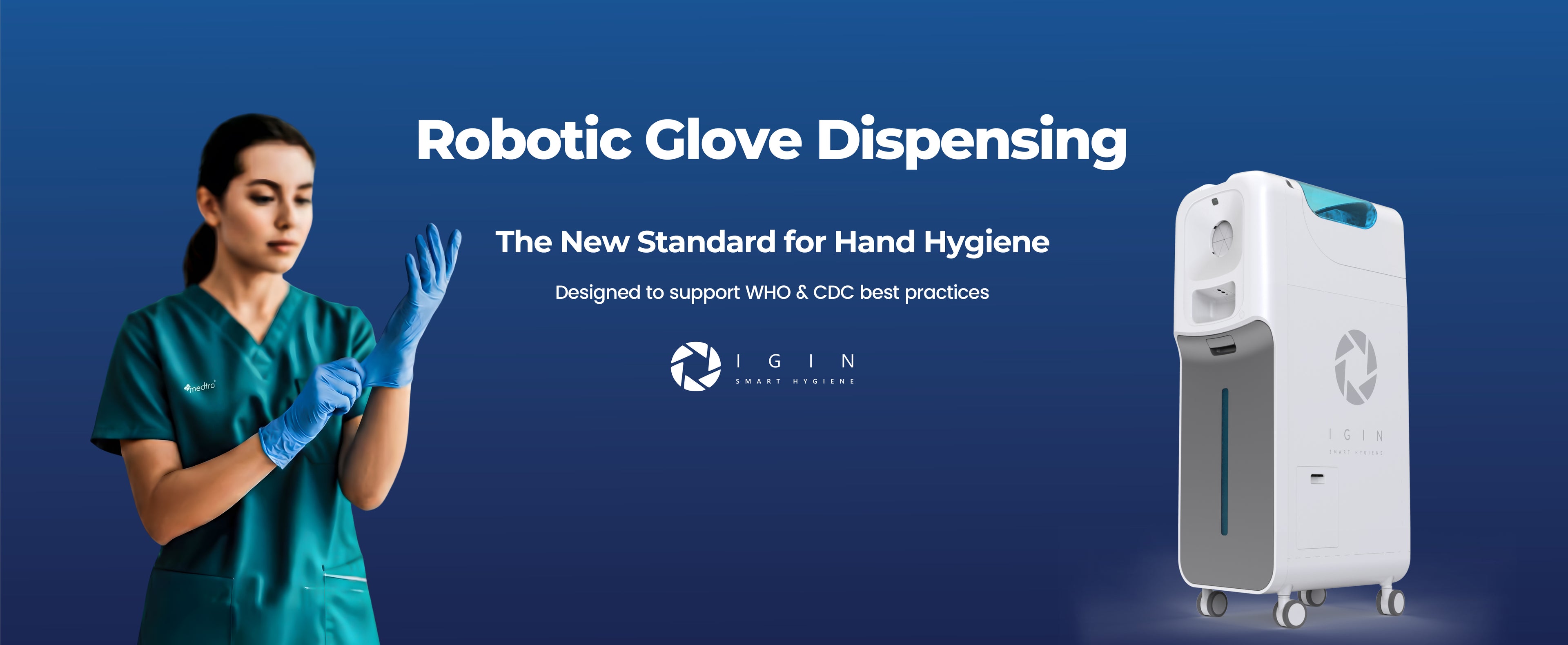 Automated glove dispensing system for hospitals improving hand hygiene compliance with smart IGIN medical device